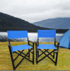 Folding Chair Wooden Director Chair Canvas Folding Chair Folding Chair 2pcs/set populus + Canvas (Color : Blue)