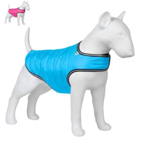 Dog Winter Coat for Very Small Dogs Waterproof Warm Jacket for Cold Weather Adjustable Doggie Coat with Velcro Blue Vest XXS Size