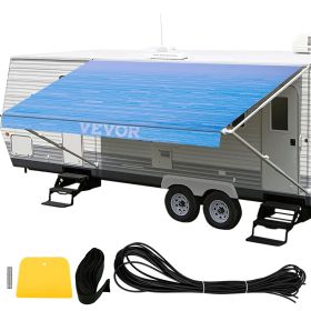 VEVOR RV Awning 15' Camper Awning Fabric, Trailer Awning Canopy Patio Camping Car Awning, Durable 15oz Vinyl Roller Tube for RV, Van, SUV