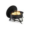 Portable Gas Fire Pit with Removable Grill for Camping