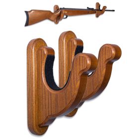 Gun Rack Wall Mount Hold Up Displays Horizontal Gun Rack and Shotgun Hooks Store Rifle Shotgun Bow Real Hardwood Hanger Light