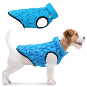 Dog Winter Coat L Size Blue Lightweight Reversible Warm Dog Jacket Water Resistant Windproof Jacket Dog Coats for Large Dogs