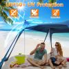 10x10FT Beach Canopy Tent Sun Shelter UPF50+ UV Protection Outdoor Beach Sun Shade with Sandbag Foldable Poles Carry Bag for Camping Trip Fishing Picn