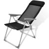 Camping Chairs 4 pcs Black Aluminum 22"x23.6"x44.1"