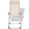 Camping Chairs 4 pcs Cream Aluminum 22"x23.6"x44.1"