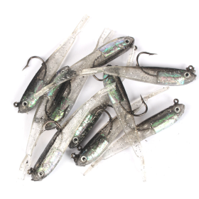 10pcs Lure Artificial Lure With Hook; Small Gray Fish Simulation Soft Bait (Capacity: 10pcs, Color: With Hook)