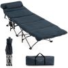 Folding Retractable Travel Camping Cot with Mattress and Carry Bag