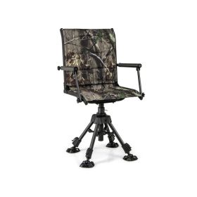 Folding Swivel Patio Chair with 4 Adjustable Leg (Color: Camouflage)