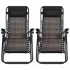 2 Pieces Folding Patio Rattan Zero Gravity Lounge Chair