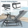 Outdoor Chaise Lounge Glider Chair with Armrests and Pillow